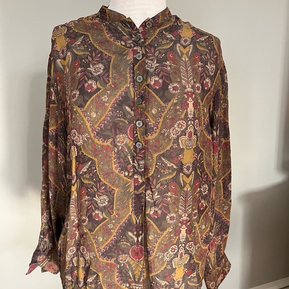 Vintage Gap 1980’s Rayon print Tunic Top size small